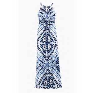 Chico's Blue Diamond Tie-Dye Maxi Dress - Size 1